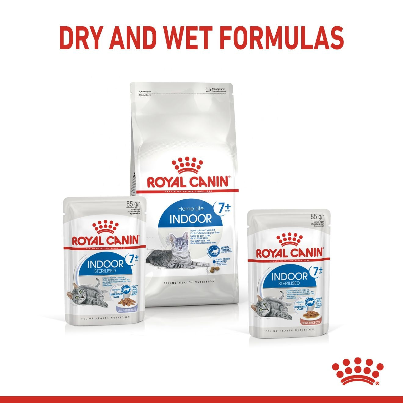 Royal Canin  Feline Health Nutrition Indoor 7 (WET FOOD - Pouches) 12 x 85g
