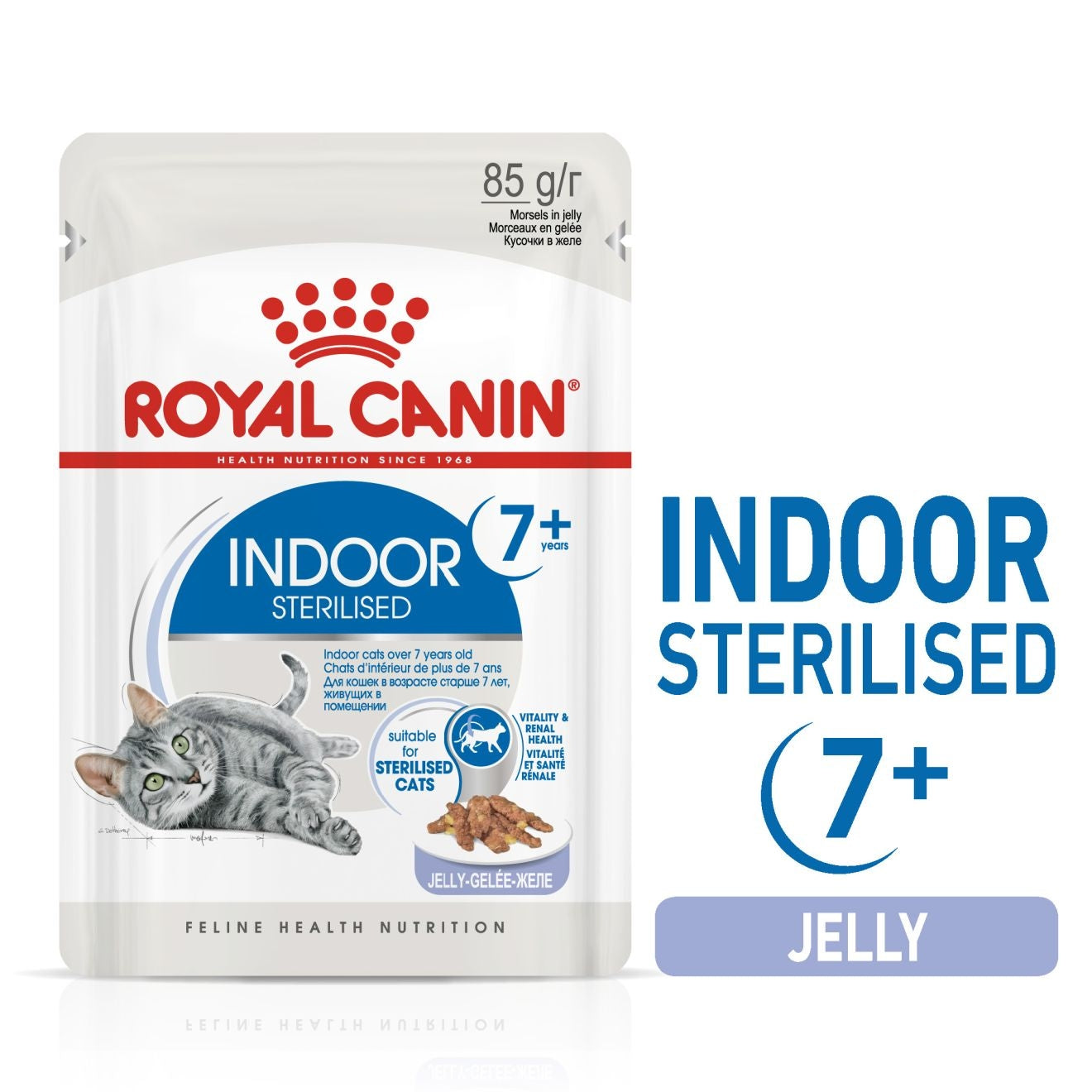 Royal Canin  Feline Health Nutrition Indoor 7 Jelly (WET FOOD - Pouches) 12 x 85g
