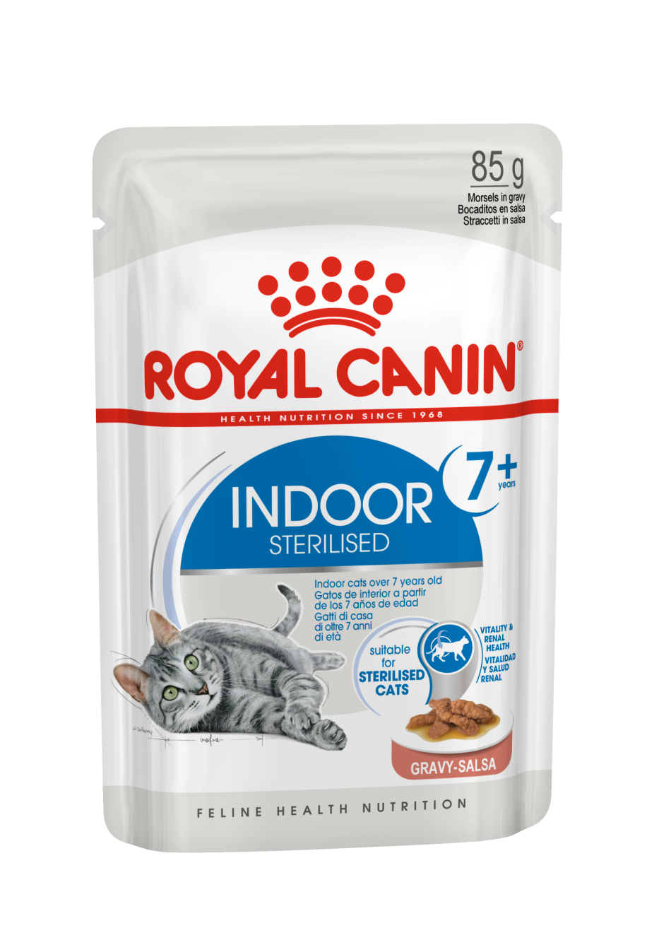 Royal Canin Indoor 7 Cat Wet Food 12x85g Pouches available at PetCentral UAE