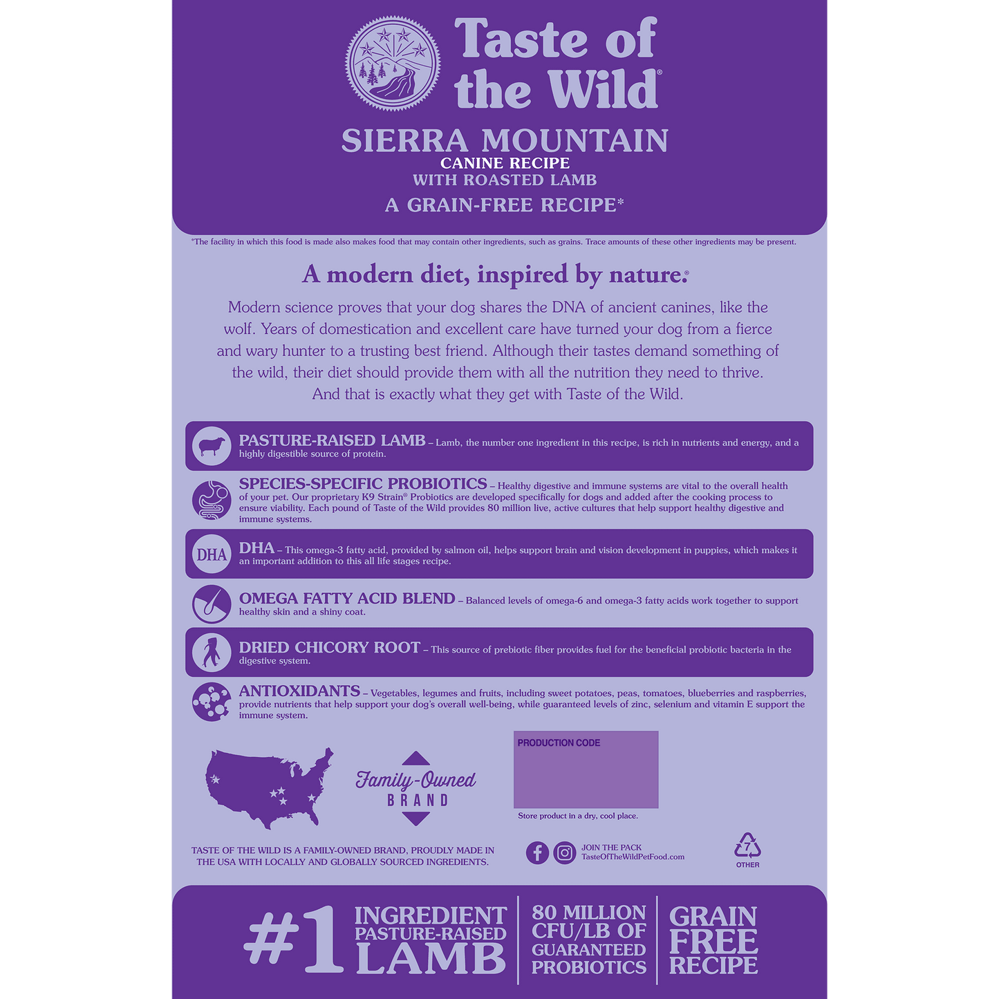 Taste Of Wild Sierra Mountain Canine Recipe with Roasted Lamb