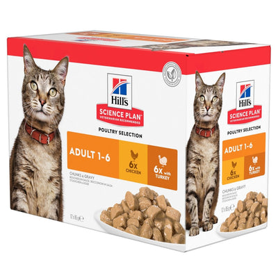 Hill’s Science Plan Adult Cat Wet Food Multipack (Chicken, Turkey) Pouch