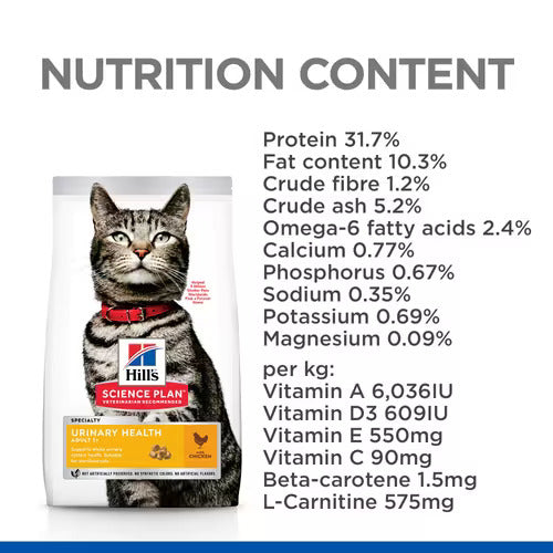 Hills Science Plan Urinary Health Adult Cat Food with Chicken