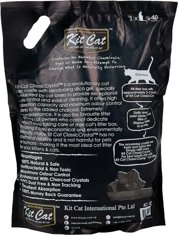 Kit Cat Classic Crystal Cat Litter ? Charcoal  (5 Litres)