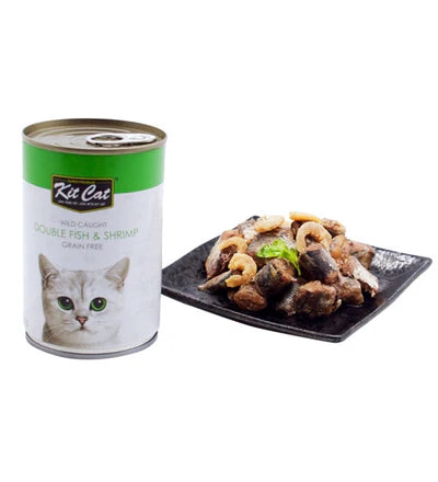 KitCat Wild Caught Double Fish & Shrimp 400grm