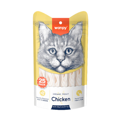 Wanpy Creamy Lickable Cat Treats - Chicken - 25P